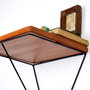 Hanah Home Wr037 Estantería Decorativa de Pared de Madera y Metal Nogal y Negro